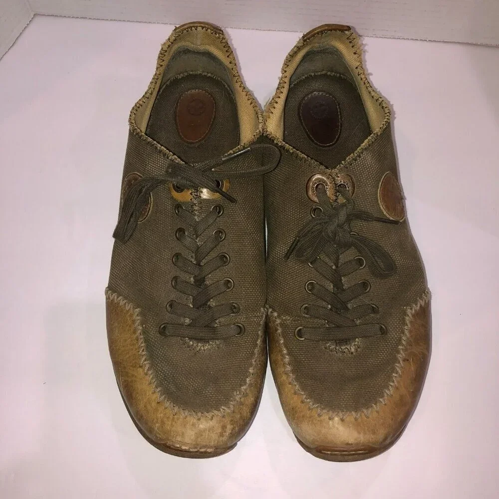 Dr Martens Mens Size 13 M Brown Canvas Leather Lace Up Oxford Casual Shoes